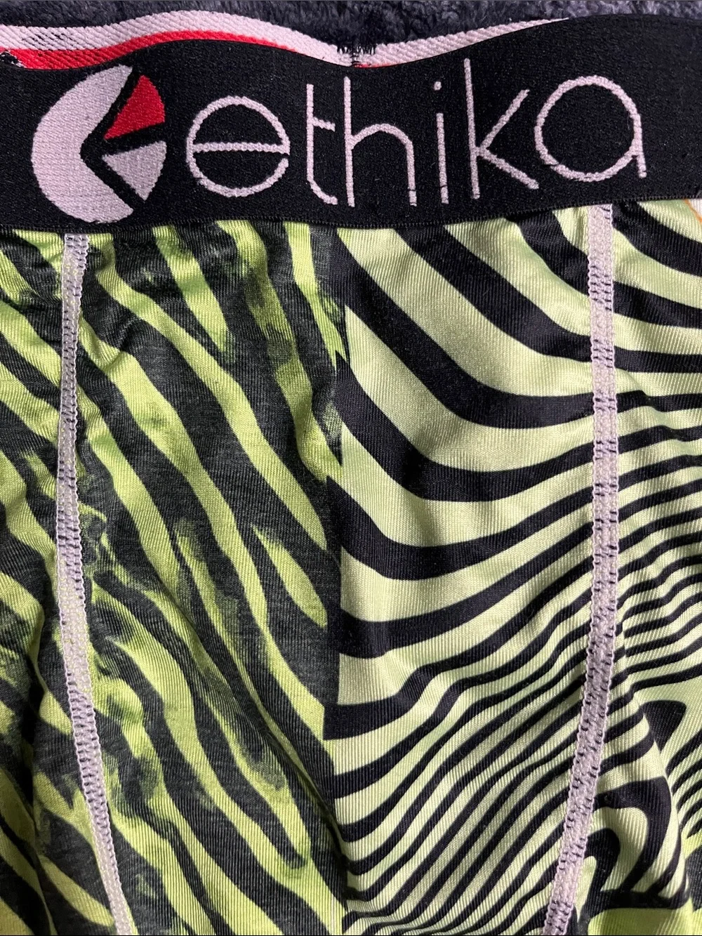 ethika Neon Green Zebra Stripe Performance Boxer Briefs biker workout shorts lrg